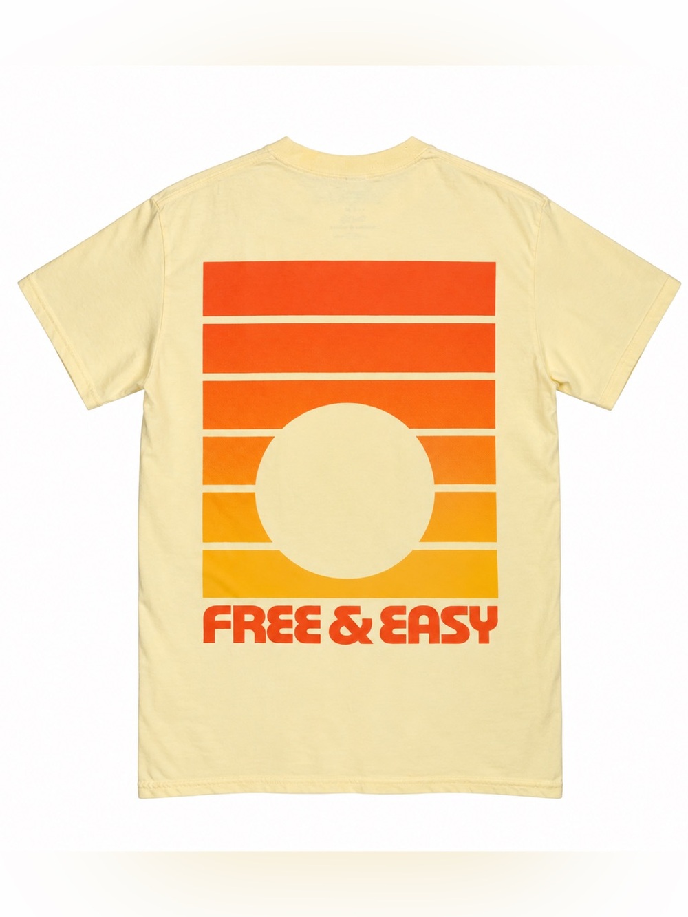 Free & Easy Cali Sunset Graphic Tee in Pale Yellow Size Large